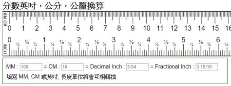 一寸幾cm|分數英吋，公分，公釐換算。一吋幾公分？(inch = cm = mm)